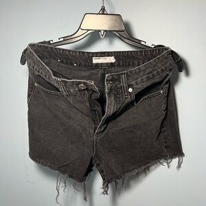Garage ripped mom jeans shorts in black :)